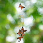 Red Carpet Studios Windchimes Butterfly Spiral Mobile Wind Chime, 30" Long, Monarch Orange - Image 2