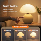 NIORSUN Mushroom Lamp Table Lamp for Bedroom, Portables Cordless Table Lamp,Wireless lamp,Small Bedside Table Touch Lamps for Living Room,Mini Mushroom 5200mAh Battery Operated Lamp Modern Cream - Image 3