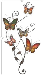 Deco 79 Metal Butterfly Home Wall Decor Indoor Outdoor Wall Sculpture with Scroll Details, Wall Art 15" x 1" x 29", Multi Colored - Image 6