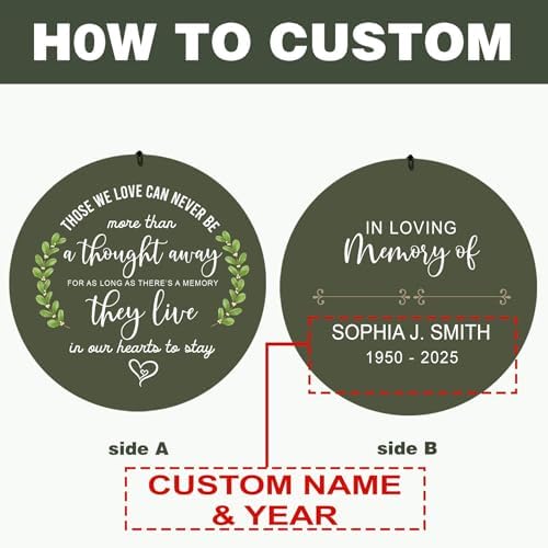 ASTARIN Memorial Wind Chimes for Loss of Loved One/Mother Personalized, Bereavement Wind Chimes Gift for Funeral, Indoor/Outdoor Windchime 30/36 inch(Produced in Texas) - Image 6
