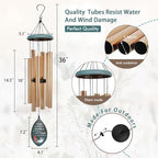 Personalized Memorial Wind Chimes, 36" Sympathy Wind Chimes, Cardinal Wind Chime, Deep Tone Chimes for Loss of Loved Dad/Mom, Loving Memory Gifts Outside - Image 7