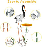 39" Large Heron Garden Statue,Crane Outdoor Statues with Leaf Tray - Image 4