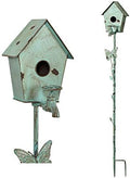 Bird Houses for Outside with Pole Metal Birdhouse Stakes Decorative Outdoor, Reclaimed Faucet Accent (Teal, 52") by MOCOME