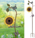 BAYN 57” Bird Houses Stake for Outside, Metal Wild Bird Feeder Birdhouse Stake Pole with Sunflower Design Outdoor Decorations for Patio, Backyard, Garden by BAYN