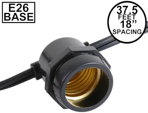 Novelty Lights 37.5 Feet Heavy Duty Light String, 25 E26 Sockets, No Bulbs - Image 2