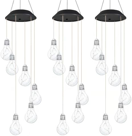 2025 New Colorful Led Solar-Powered Light Bulb Wind Chimes, Mobile Hanging Wind Chime, Outdoor Waterproof Decorative Solar Powered Lights, for Porch Deck Garden Patio Balcony Decor (2 PCS) - Image 6