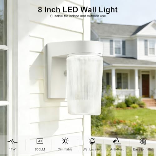LIT-PaTH Outdoor Wall Light Fixture, Aluminum, LED 3CCT, White, 2 Pack - Image 4