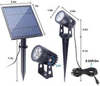 APONUO Solar Spotlights Landscape Lights Low Voltage Outdoor Solar Spotlight IP65 Waterproof 9.8ft Cable Auto On/Off with 4 Cool White for Outdoor Garden Yard Landscape Downlight (4-in-1) - Image 6