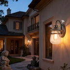 Tarentlight Updated Dusk to Dawn 1-Light Outdoor Wall Sconce,Waterproof & Rust-Proof and Sturdy Metal Lamp Body in Oil Rubbed Bronze, Fully Sealed Clear Seeded Glass Shade,Bulb Not Included - Image 2