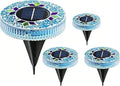 2026 Upgraded Mosaic Solar Disk Lights Waterproof, 4 Pack Solar Ground Lights Mosaic for Pathway Walkway Patio Lawn Landscape Lighting, AutoOn/Off Colorful LED Disc Lights (Blue, Number of Items: 4) by Unknown