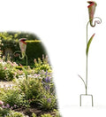 Whimsical Metal Carnivorous Plant Garden Stake Pitcher Plant Sculpture by Doforyou