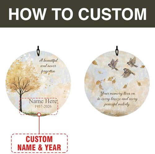 Personalized Wind Chimes Memorial Gifts Keepsake Outside - Image 2