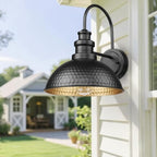 Outdoor Farmhouse Barn Lights, Weather Resistant Outdoor Wall Sconce, Exterior Wall Lights, Front Door Mounted Lighting Fixture,Outside Lighting for Porch,Garage,Patio, Fit E26 Socket (Black, 1 Pack) - Image 2