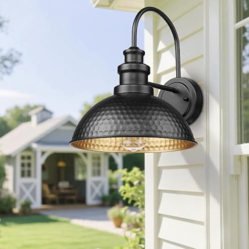 Outdoor Barn Lights,11.5 Inch Farmhouse Exterior Wall Sconce, Black, 2 Pack - Image 2