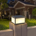 Solar Post Lights Outdoor Pillar Light,Solar Cap Column Lighting LED Square Deck Cap Lamp for Flat Surface Patio Garden Decoration, Stainless Steel Lamp Post Dusk to Dawn with IP65 Waterproof（10"x10"） by Unknown