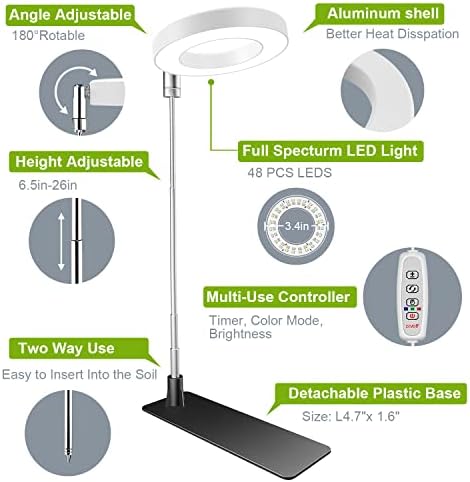Kullsinss 3.5in Small Grow Lights for Indoor Plants, 48 LEDs Full Spectrum - Image 5