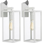 18 Inch White Large Outdoor Wall Lights Dusk to Dawn 2 Pack Outdoor Wall Sconces with Dusk to Dawn Sensor Porch & Patio Lights Large Size Outdoor Porch Light with Photocell Sensor Outdoor Lighting by Faymartlighting