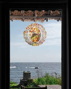 Fall Green Pumpkin Wind Spinner for Yard and Garden,Thanksgiving Maple Leaves Orange Check Hanging Wind Spinner Outdoor 3D Kinetic Wind Sculpture Spinners Indoor Outdoor Décor Ornaments Gift 12" - Image 4