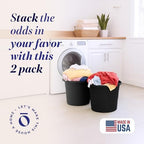 HOMZ Utility Tub, Storage Bucket with Rope Handles, 17 Gal, Black, 2 Pack - Image 2