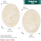 Sungmor White Cast Iron Wall Decor,Oval-shaped Classical Lady Relief Plaque - Image 3
