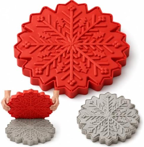 Concrete Stepping Stone Molds, 15 Inch Round Garden Paver Mold，Snowflake by Unknown