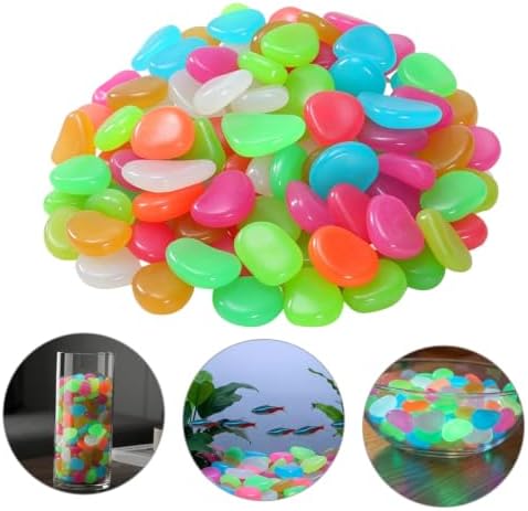 Ciieeo 500pcs Glow the Dark Pebbles for Garden and Yard Multicolored Luminous Resin Stones, Easy to Use and Recharge in Sunlight, for Outdoor Pathways and Landscaping Random Color - Image 7