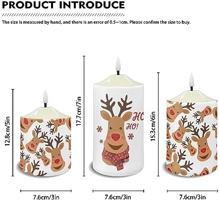 Cozeyat Christmas ELK Flameless Candles Battery Operated, Long Lasting LED Tea Lights with 4/6H Timers Tealights 3 Pieces, Dancing Flames Candles for Christmas Decoration Indoor - Image 6