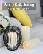 TECHLONG Flameless Candles Flickering 3D Moving Flame, Last 1000+ Hours Battery Operated Candles with Remote Timer, Set of 3 Ivory Real Wax Electric LED Pillar Candles for Home Wedding Decoration - Image 5