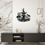 Zen Garden Lotus Flower and Pagoda Metal Wall Art Decor, Metal Outdoor Decor, Minimalist Aesthetic Metal Signs, Elegant Wall Decor for Living Room and Office Space (Black,16inch) - Image 4