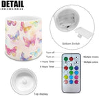 4 Pieces Flameless LED Lights Candles with Remote Battery Powered LED Votive Candles for Valentine Party Wedding Birthday Party Outdoor, Gradient Glow Butterfly Pattern - Image 6