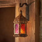 Retisee 2 Pcs 6.7 Inch Moroccan Lantern Decorative Hanging Indoor & Outdoor, Vintage Metal Candle Lantern Holder, Mini Candle Holder, for Table, Patio, Porch, Shelf, Ramadan Eid Ul Fitr Home Decor - Image 5