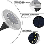 Solar Ground Lights, 10 LED Solar Powered Disk Lights,IP65 Solar Outdoor Lighting, Solar Landscape Lighting Decoration for Garden Driveway Walkway Pathway Yard Patio Lawn(Cool White) 8 Pack - Image 4