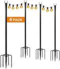 4 Pack String Light Poles for Outside, Adjustable Metal Patio Light Poles by Fussion