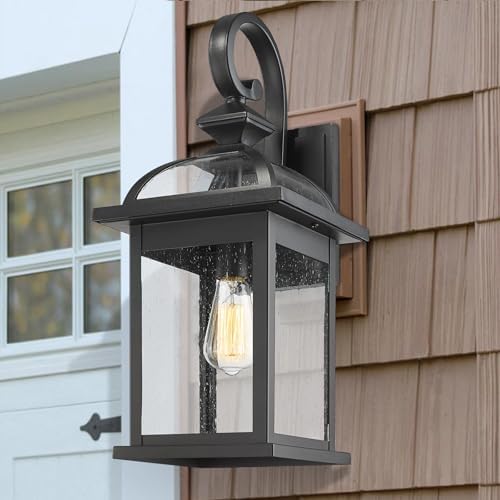 Darkaway Outdoor Lights Fixtures Wall Mount, Large 22inch Outdoor Wall Sconce Lights with Seeded Glass Waterproof Outside Exterior Lights Fixture for House Front Porch Patio （Large, Black） - Image 6
