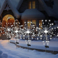 Solar Garden Firework Lights Outdoor Waterproof, 4 Pack Solar Powered Art Stake Twinkle Lighting for Outside Decor, 120 LED Sparklers String Lights for Yard Pathway Christmas Decorations(White) by SolarEra-FREETOSHINE