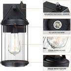 LONEDRUID 2 Pack Dusk to Dawn Sensor Black Outdoor Wall Sconce Lightings - Image 3