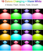 ZUCKEO 5W RGB Landscape Lighting Color Changing Low Voltage Landscape Lights with Connector, 12V 24V Waterproof Outdoor LED Colored Spotlight Path Light for Yard Garden House (2Pack) - Image 3