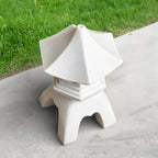 OLOMA Zen Stone Lantern Garden Statue Concrete Japanese Pagoda Sculpture Handmade Outdoor Cement Decor Yard Patio Lawn Walkway Meditation Landscaping Accent Lighplace Garden Accent - Image 3