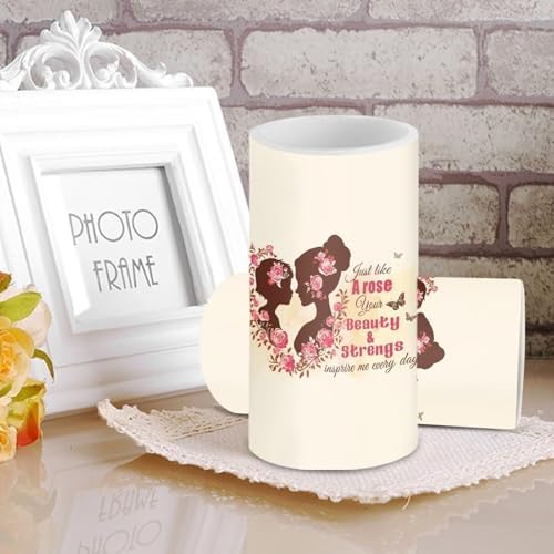 Blooming Rose Flower 2 Packs Flameless Candles Battery Operated Electric Candles 3''D x 5.7''H with 18-Key Remote Control Multicolor Changing Mother's Day Gifts Candles - Image 3