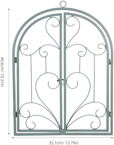 FONDOTIN Faux Window Frame Wall Decor 18.34X13.81In Iron Art Rustic Frame for Garden Patio and Indoor Entryway Farmhouse Wall Art Vintage Decorative Window Pane - Image 2