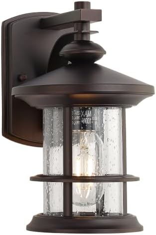 MICSIU 100W Max Vintage Farmhouse Oil Rubbed Bronze Outdoor Wall Light by MICSIU