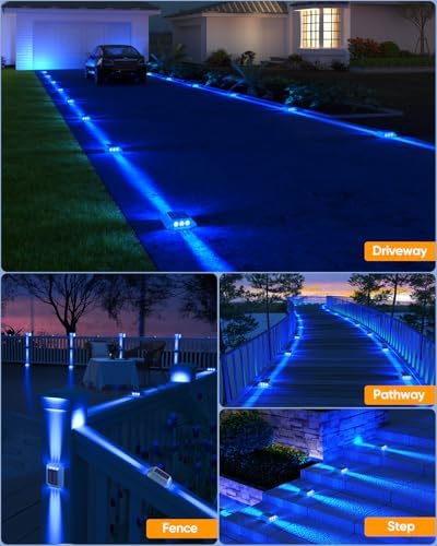 DetarZinLED Blue Solar Dock Lights for Outside IP68 Waterproof Led 8 Pack - Image 6