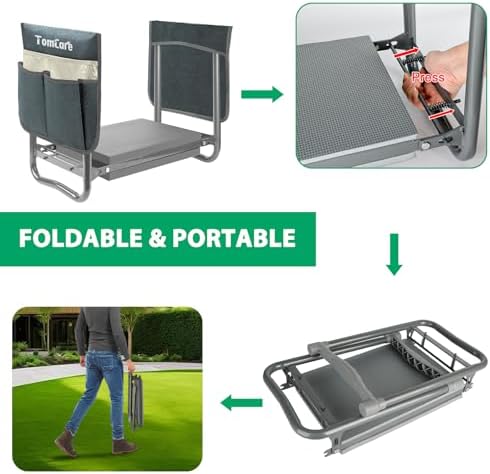 TomCare Garden Kneeler and Seat, 11.12" Kneeling Pad Sturdy Garden Bench - Image 6