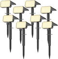 LANSOW Solar Spot Lights Outdoor Waterproof IP65, (8 Pack/90 LED/4 Modes) Solar Landscape Spotlights, 2-in-1 Solar Powered Flood Lights for Yard Garden Pathway Outside Tree, Auto ON/Off(Warm White) by LANSOW