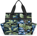 Fruit Printing Garden Tool Bag Organizer Heavy Duty Blueberry Leaves Gardening Tote Bag with 10 Pockets for Women Men Gardening Gifts by Home