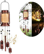 Solar Wind Chimes for Outside, Birthday Mother' s Day Gifts for Mom Women Grandma,Solar Mason Jar Wind Chime Light Unique Hanging Wind Chimes Outdoor,IP65 Waterproof, Yard Garden Terrace Courtyard by Vcdsoy