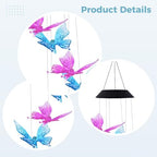 Solar Butterfly Wind Chimes, Pink & Blue Color Changing LED Mobile, Waterproof Solar Powered Wind Chimes Lights, Butterfly Decor for Outdoor Patio, Yard, Garden, Unique - Image 5