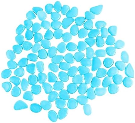 Colorful Glow in The Dark Garden Rocks,Outdoor Luminous Stones for Glow in the Dark Walkways, Artificial Landscape Rocks Night Guide Luminous Pebbles for Garden Lawn Path Yard Decor (800, Blue) by Unknown