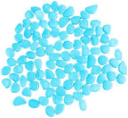 Colorful Glow in The Dark Garden Rocks,Outdoor Luminous Stones for Glow in the Dark Walkways, Artificial Landscape Rocks Night Guide Luminous Pebbles for Garden Lawn Path Yard Decor (600, Blue) by Unknown