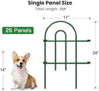 AMAGABELI 25 Panels 24in(H)×35ft(L) Decorative Garden Fence No Dig Rustproof Metal Pre-Linking Fence Panels Garden Edging Border Animal Barrier Fencing for Flower Beds Yard Patio Outdoor Decor Green - Image 2